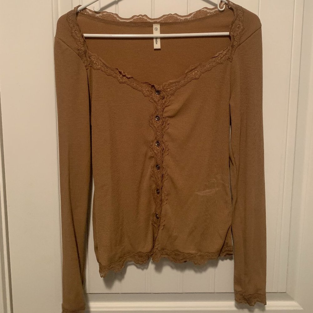 Wishlist Lace Detail Long Sleeve